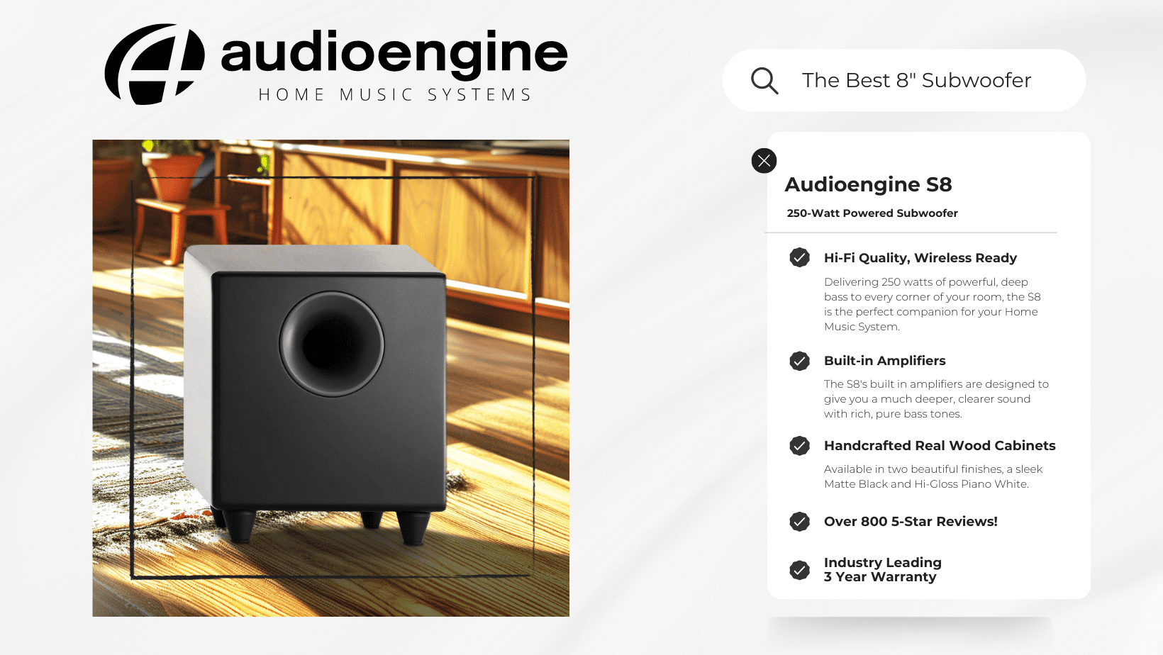 S8 Powered Subwoofer — Audioengine
