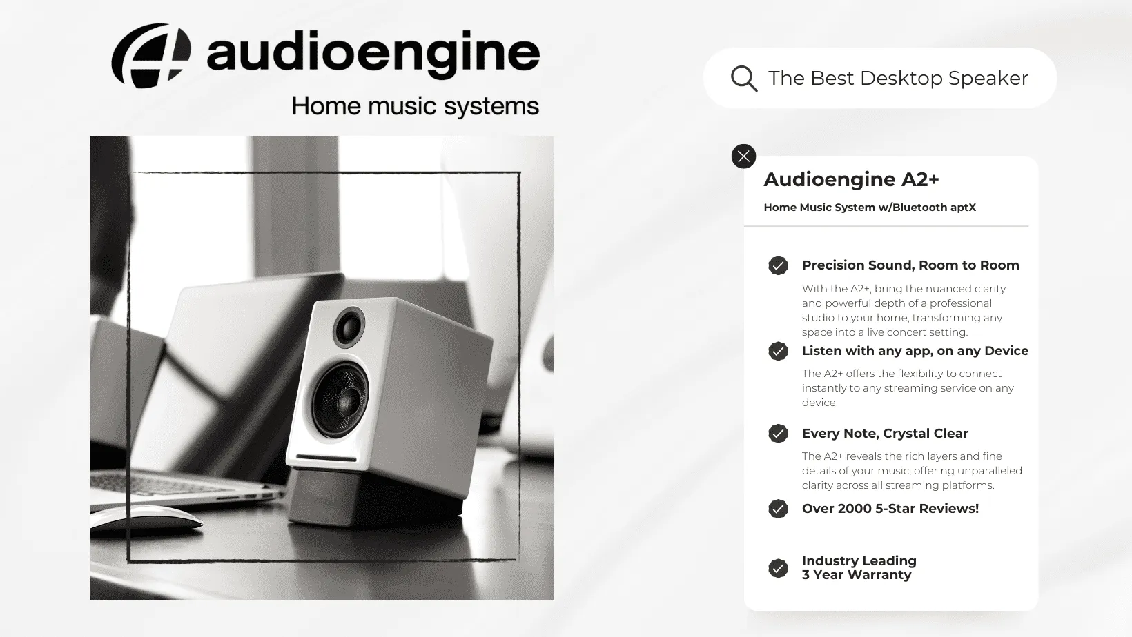 Audioengine オーディオエンジン A2+α Amazon.com: Audioengine A2+ 24 Bit 60 Watt Bluetooth Desktop